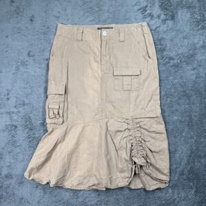 Vintage Y2K Hemp Organic Cotton Cargo Skirt OF THE EARTH Ripstop XS Beige